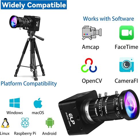 20MP USB Camera, 5-50mm 10X Optical Zoom Camera in Kuwait