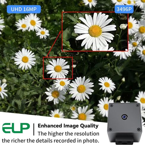 ELP 16mp USB Autofocus Camera for Computer Mini UVC USB2.0 4K USB Webcam AF with 100degree Mini Size Lens IMX298 Video Lightburn Webcamera Industrial Embedded Web cam for Laptop PC Raspberry Pi in Kuwait