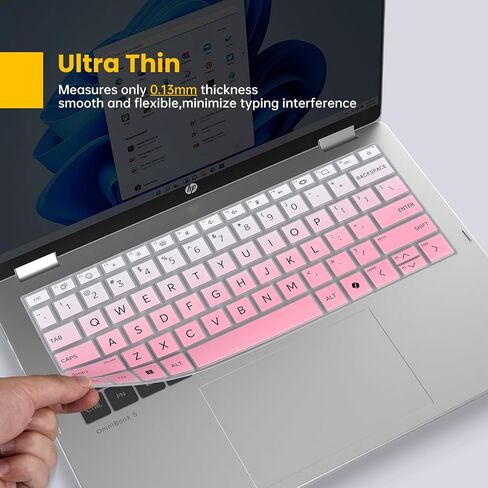 قطعتان من غطاء لوحة المفاتيح لجهاز الكمبيوتر المحمول 2026 2025 HP OmniBook Ultra Flip 2 في 1 من الجيل التالي AI PC 14 بوصة 14t-fh000 14-fh0047nr 14-fd0087nr، واقي الكمبيوتر المحمول HP EliteBook Ultra G1i 14 (غير مناسب لسلسلة OmniBook X) in Kuwait