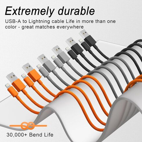 iPhone Charger Lightning Cable [Apple MFi Certified] Long Nylon Braided USB Fast Charging Phone Charger Cord for iPhone 14 Pro/13 mini/13/12/11 Pro MAX/XR/XS/8/7/Plus/6S/SE/iPad in Kuwait