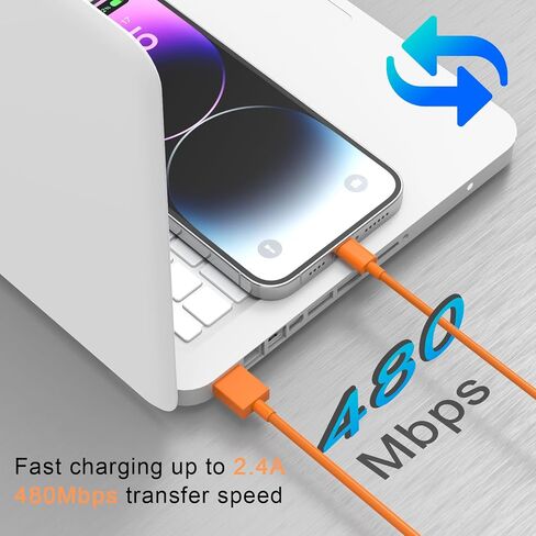 iPhone Charger Lightning Cable [Apple MFi Certified] Long Nylon Braided USB Fast Charging Phone Charger Cord for iPhone 14 Pro/13 mini/13/12/11 Pro MAX/XR/XS/8/7/Plus/6S/SE/iPad in Kuwait