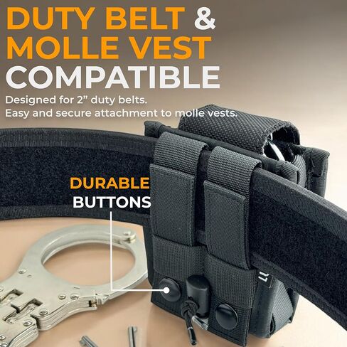 حقيبة أصفاد Molle شديدة التحمل - حافظة أصفاد مثالية لحزام الخدمة أو حقيبة Molle للسترة - متوافقة مع ASP/مفصلة/سلسلة/قابلة للطي in Kuwait