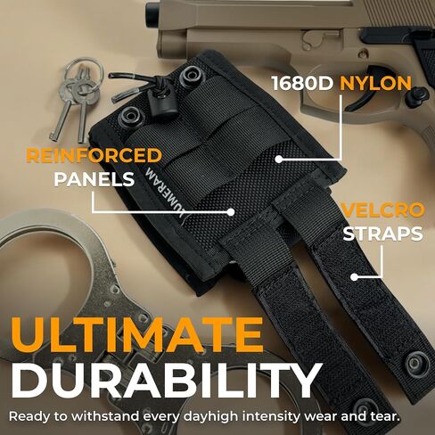حقيبة أصفاد Molle شديدة التحمل - حافظة أصفاد مثالية لحزام الخدمة أو حقيبة Molle للسترة - متوافقة مع ASP/مفصلة/سلسلة/قابلة للطي in Kuwait