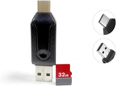 AURSINC NanoVNA USB C & USB 3.0 OTG Card Reader and 2-in-1 Memory Card Reader with Dual Connectors Compatible with NanoVNA H Antenna Analyzer Ham Radio, Contained with 32GB Micro SD Card in Saudi Arabia