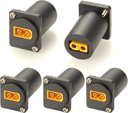 XT60 Male to Female D-Type Panel Mount Adapter XT60 Bulkhead Flange Chassis Pass-Through Socket for Portable Power Station, RC Battery, FPV Drone, Solar Generator (1PC) in Saudi Arabia
