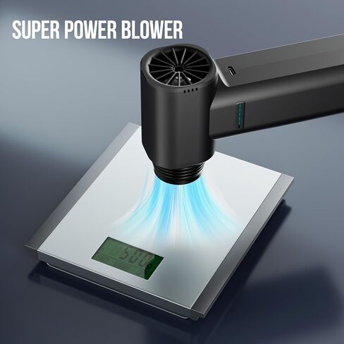 Cordless Air Blower with 80,000 RPM High-Speed Brushless Motor, Rechargeable Mini Blower,4 Speeds and 55 m/s Powerful Airflow, Portable Air Dryer for Car, Patio, Garage, Home and Outdoor Use in Kuwait