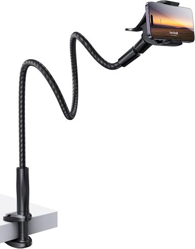 Lamicall Ultra Lightweight Laptop Stand for Desk + Nylon Braided Gooseneck Phone Holder Bed in Kuwait