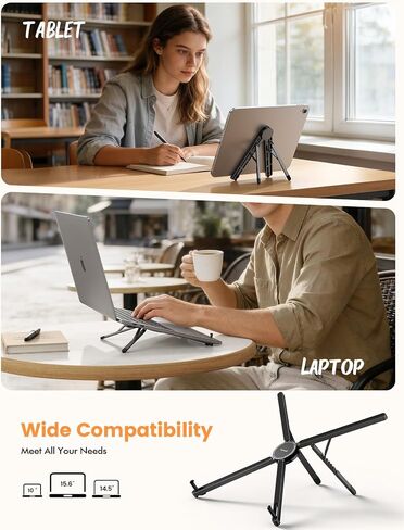 Lamicall Ultra Lightweight Laptop Stand for Desk + Nylon Braided Gooseneck Phone Holder Bed in Kuwait