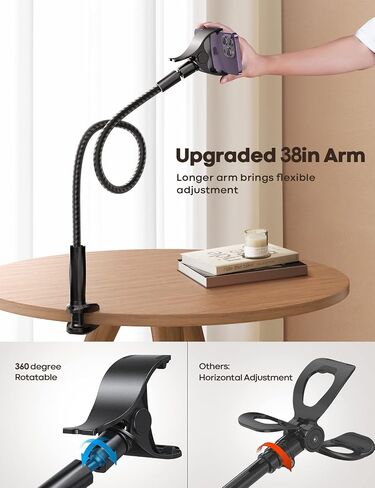 Lamicall Ultra Lightweight Laptop Stand for Desk + Nylon Braided Gooseneck Phone Holder Bed in Kuwait