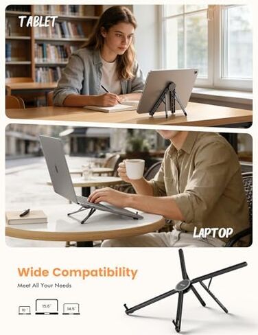 Lamicall Ultra Lightweight Laptop Stand for Desk + Gooseneck Phone Holder for Bed in Kuwait