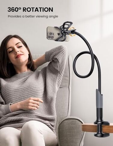 Lamicall Ultra Lightweight Laptop Stand for Desk + Gooseneck Phone Holder for Bed in Kuwait
