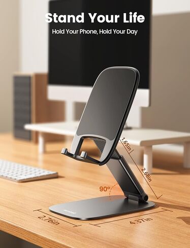 Lamicall Ultra Lightweight Laptop Stand for Desk + Ultra Thin Foldable Cell Phone Stand in Kuwait