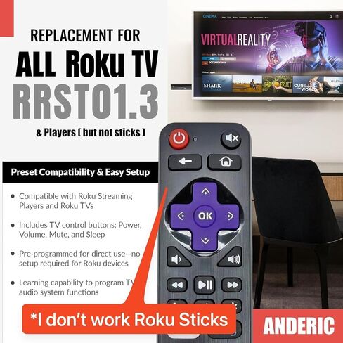 [2 Pack] Replacement Universal Remote Control for Roku Streaming Player in Saudi Arabia