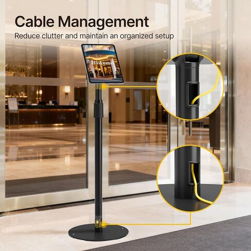 monTEK Anti-Theft Tablet Floor Stand, Security Lock, Fit 7-15", Black in Kuwait