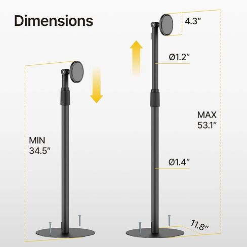 monTEK Anti-Theft Tablet Floor Stand, Security Lock, Fit 7-15", Black in Kuwait