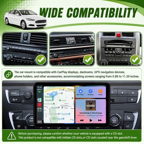 CD Slot Mount for Carplay Screen 360° Rotatable,Triangle Stabilizing Support Carplay Screen Mount Holder,Universal Portable CD Mounts for Carplays Screens Dashcam GPS in Saudi Arabia