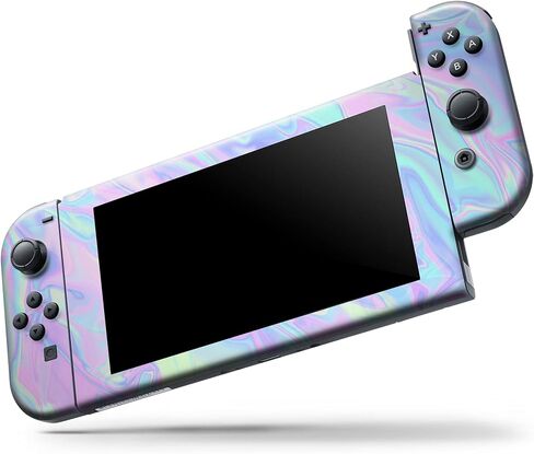 Design Skinz - Compatible with Nintendo Switch OLED Console Bundle - Skin Decal Protective Scratch-Resistant Removable Vinyl Wrap Cover - Iridescent Dahlia v1 in Kuwait
