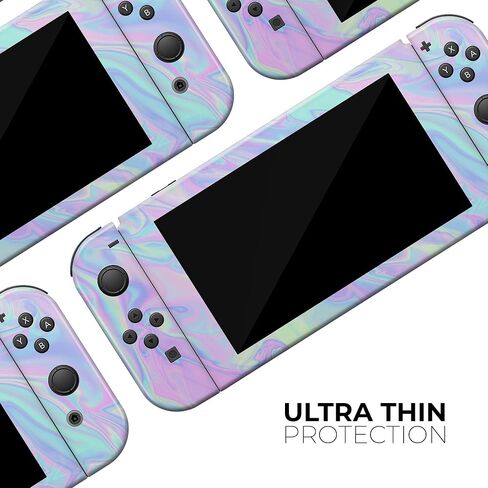 Design Skinz - Compatible with Nintendo Switch OLED Console Bundle - Skin Decal Protective Scratch-Resistant Removable Vinyl Wrap Cover - Iridescent Dahlia v1 in Kuwait