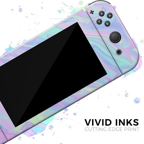 Design Skinz - Compatible with Nintendo Switch OLED Console Bundle - Skin Decal Protective Scratch-Resistant Removable Vinyl Wrap Cover - Iridescent Dahlia v1 in Kuwait