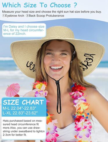 Floppy Beach Sun Hats for Women, Wide Brim Summer Straw Hat in Kuwait