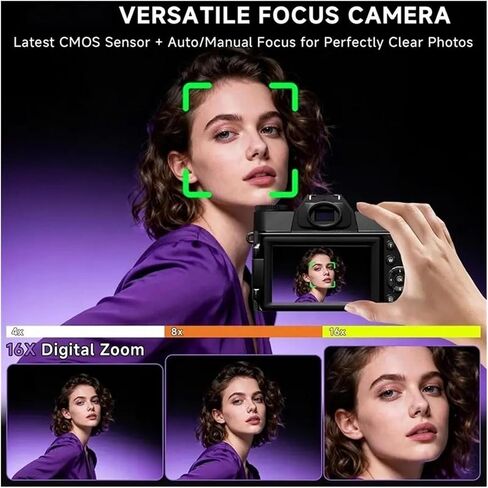 5K HD Digital Video Recorder, 48MP Wide Angle 16X Zoom Camcorder with 3 Inch Flip Screen, WiFi Enabled Webcam for Professional Recording in Saudi Arabia