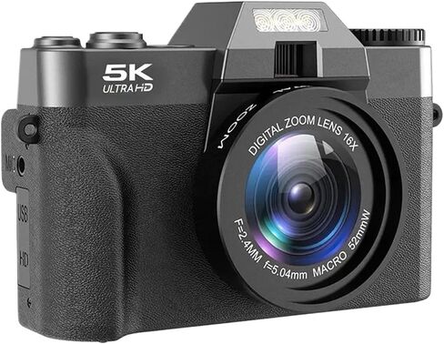 5K HD Digital Video Recorder, 48MP Wide Angle 16X Zoom Camcorder with 3 Inch Flip Screen, WiFi Enabled Webcam for Professional Recording in Saudi Arabia
