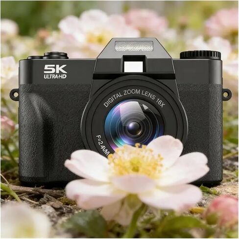 5K HD Digital Video Recorder, 48MP Wide Angle 16X Zoom Camcorder with 3 Inch Flip Screen, WiFi Enabled Webcam for Professional Recording in Saudi Arabia