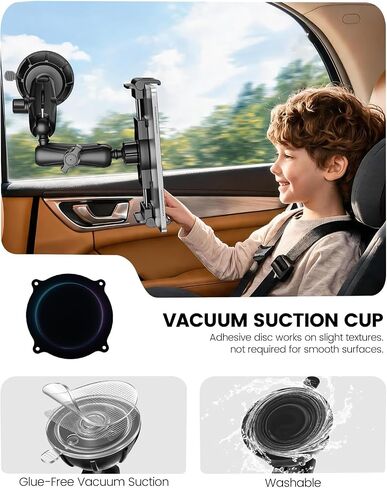 OHLPRO Pilot Tablet Holder for Truck & Aircraft - Heavy Duty Suction Cup Aviation iPad Mount with 2-Section Adjustable Arm, Windshield & Dashboard Mount for iPad Pro Air Mini,Galaxy Tab, Phones(5-13") in Kuwait