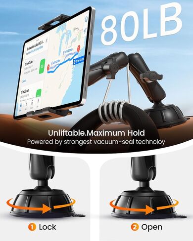 OHLPRO Pilot Tablet Holder for Truck & Aircraft - Heavy Duty Suction Cup Aviation iPad Mount with 2-Section Adjustable Arm, Windshield & Dashboard Mount for iPad Pro Air Mini,Galaxy Tab, Phones(5-13") in Kuwait