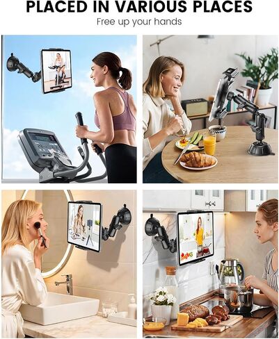 OHLPRO Pilot Tablet Holder for Truck & Aircraft - Heavy Duty Suction Cup Aviation iPad Mount with 2-Section Adjustable Arm, Windshield & Dashboard Mount for iPad Pro Air Mini,Galaxy Tab, Phones(5-13") in Kuwait