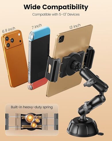 OHLPRO Pilot Tablet Holder for Truck & Aircraft - Heavy Duty Suction Cup Aviation iPad Mount with 2-Section Adjustable Arm, Windshield & Dashboard Mount for iPad Pro Air Mini,Galaxy Tab, Phones(5-13") in Kuwait