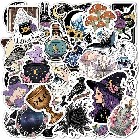 130PCS Witchy Witchcraft Mystical Tarot Stickers Dark Academia Pagan Journal in Kuwait