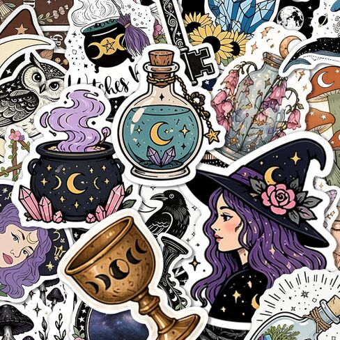 130PCS Witchy Witchcraft Mystical Tarot Stickers Dark Academia Pagan Journal in Kuwait