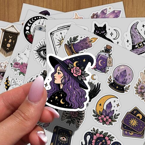 130PCS Witchy Witchcraft Mystical Tarot Stickers Dark Academia Pagan Journal in Kuwait