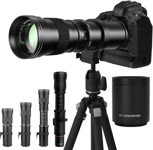 COMMANDER OPTICS 420-1600mm f/8.3 Manual Telephoto Zoom Lens for Nikon D500,D600,D610,D700,D750,D800,D810,D850,D3400,D5000, D5100,D7100,| Camera Lens in Saudi Arabia