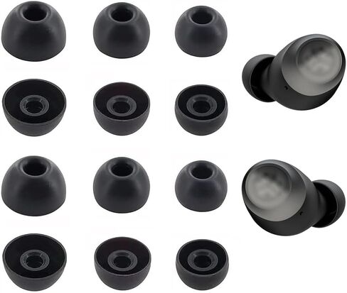 Eartips Compatible with JLab Go Sport+ Earbuds, 6 Pairs S/M/L Sizes Soft Silicone Ear Tips Replacement Earbuds Tips, Compatible with JLab Go Air Pop+ Epic Air Sport ANC 6 Pairs Black in Saudi Arabia