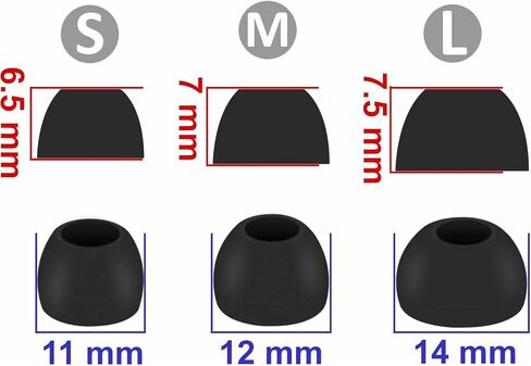 Eartips Compatible with JLab Go Sport+ Earbuds, 6 Pairs S/M/L Sizes Soft Silicone Ear Tips Replacement Earbuds Tips, Compatible with JLab Go Air Pop+ Epic Air Sport ANC 6 Pairs Black in Saudi Arabia