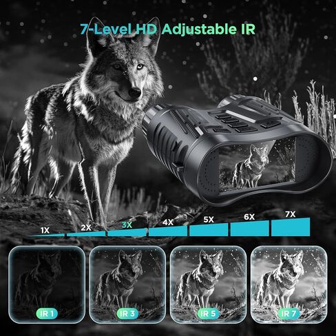 4K Night Vision Goggles Binoculars - Infrared Night Vision in 100% Darkness, 3.2'' Large Screen, 8X Digital Zoom, 32GB Card to Save Photos and Videos for Camping Hunting & Security in Kuwait
