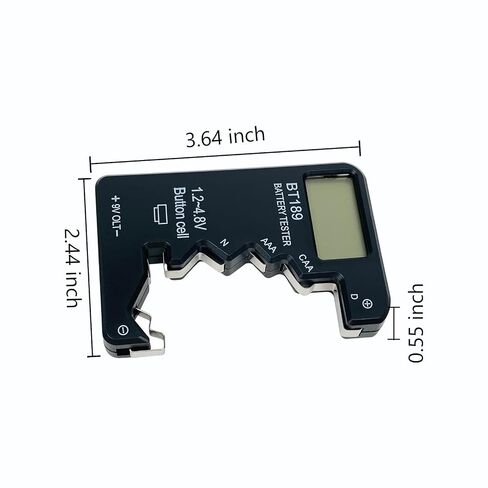 ZUFECY Digital Battery Tester, LCD Screen Voltage Checker for AA AAA C D 9V 1.5V Batteries, Portable Household Battery Tester Tool, Black in Saudi Arabia