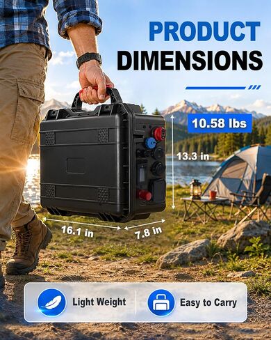 Portable Battery Box for Group 24 Batteries, Waterproof Marine & RV Battery Box with Multiple Ports, Voltage & Battery Display, for Trolling Motor, Camping, Yacht, Solar and Off-Grid Power in Saudi Arabia