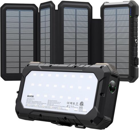 BLAVOR Solar Power Bank with 4 Foldable Panels, 20000mAh Portable Charger in Kuwait