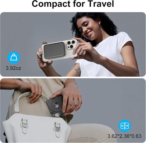 شاحن محمول مغناطيسي من SIXTHGU، بنك طاقة لاسلكي 3 في 1 لحزمة بطارية Magsafe 5000 مللي أمبير في الساعة، شحن سريع PD20W مع كابل USB-C مدمج، S05 لسلسلة iPhone 17/16/15/14، وساعة Apple/Airpods in Kuwait