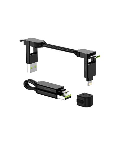 Rolling Square inCharge X - USB C Charger Cable, Lightning Cable for Smartphone, Universal Cable Charger 6 in 1, USB Plug, Black, 100W in Saudi Arabia