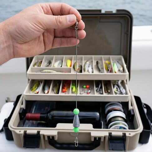 5Pcs Fishing Rigs for Trout Catfish Perch 12 Inch Steel Leader Lines with Fishing Weight 1/4oz Swivels Freshwater Saltwater Pre-Rigged Hooks for Limb Lines Metal Catfishing Finder Gear in Saudi Arabia