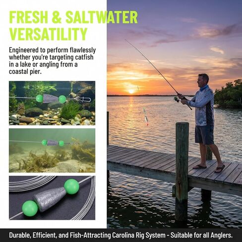 5Pcs Fishing Rigs for Trout Catfish Perch 12 Inch Steel Leader Lines with Fishing Weight 1/4oz Swivels Freshwater Saltwater Pre-Rigged Hooks for Limb Lines Metal Catfishing Finder Gear in Saudi Arabia