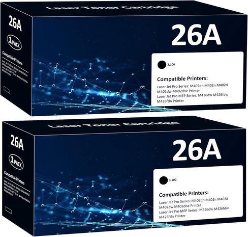 CF226A 26A Black Toner Cartridges 2 Pack (6,200 Page) Compatible for HP 26A in Saudi Arabia