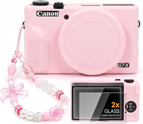 Camera Case for Canon G7X Mark III with 2 Screen Protectors,Tiffany Pink in Saudi Arabia