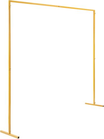 6.6Ft Adjustable Yellow Square Wedding Arch Stand, Thick Iron Pipe Freestanding Backdrop Frame, Tool-Free Assembly Modular Floral Display Rack for Wedding Engagement Birthday Photo Booth Decor in Saudi Arabia
