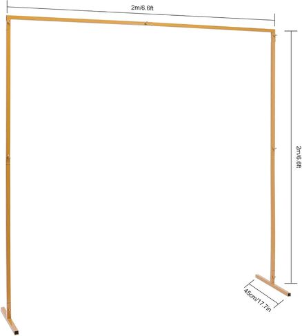 6.6Ft Adjustable Yellow Square Wedding Arch Stand, Thick Iron Pipe Freestanding Backdrop Frame, Tool-Free Assembly Modular Floral Display Rack for Wedding Engagement Birthday Photo Booth Decor in Saudi Arabia