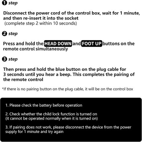 Replacement for Leggett & Platt Adjustable Bed Base Remote Control, Models Richmat HJH173 - Pairing Required in Saudi Arabia